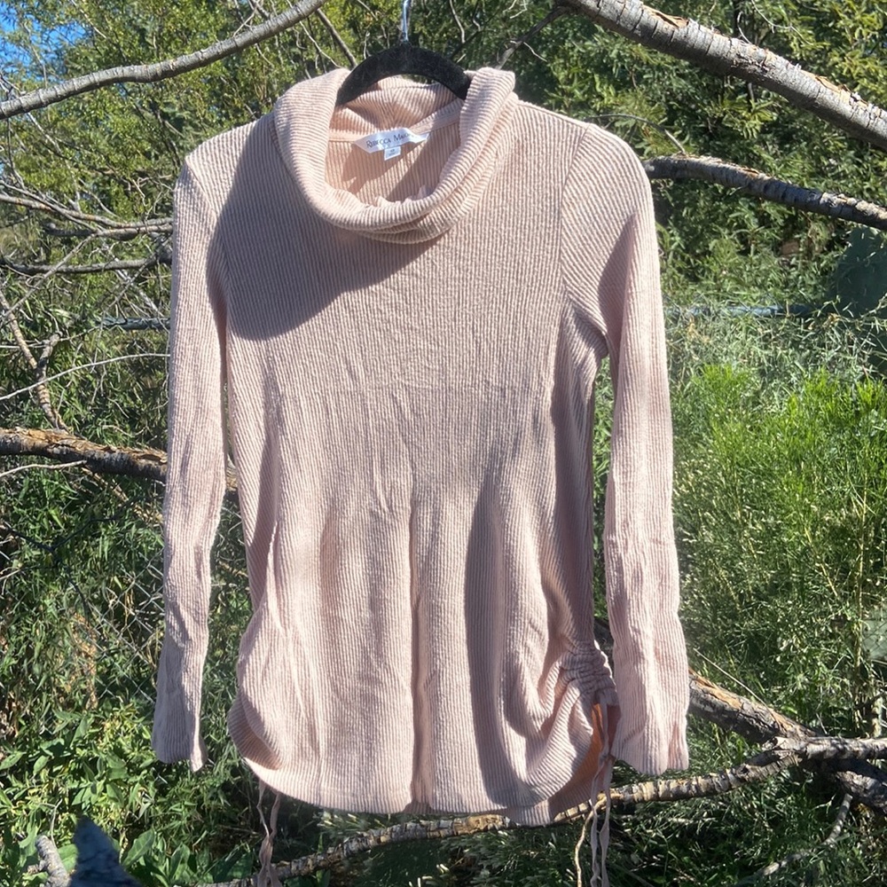 ButterSoft Light Pink Ribbed Turtleneck